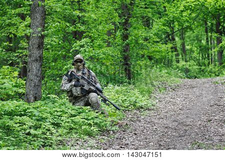 Green Berets US Army Special Forces Group sniper in action