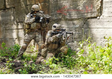 Green Berets US Army Special Forces Group soldiers in action