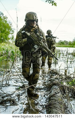 Green Berets US Army Special Forces Group soldiers in action