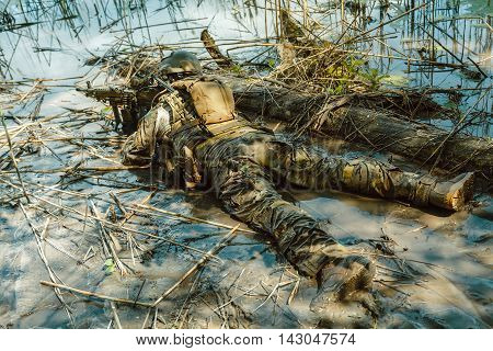 Green Berets US Army Special Forces Group soldier in action