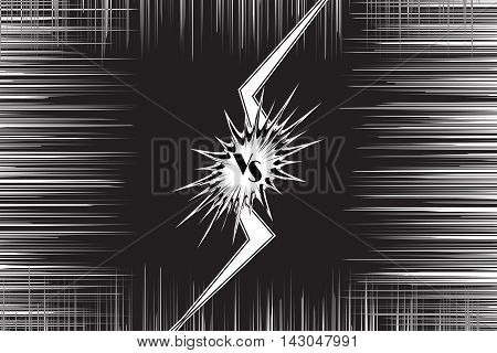 Versus letters fight backgrounds comics style design. Vector illustration