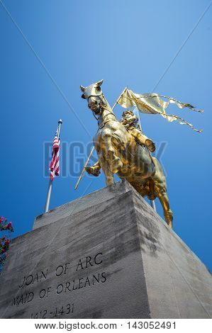 Golden Bronze Statue Joan Of Arc