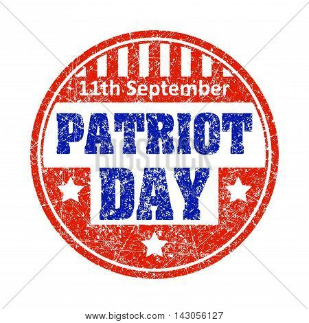 11Th September Patriot Day Colorful Grunge Style Rubber Stamp Emblem