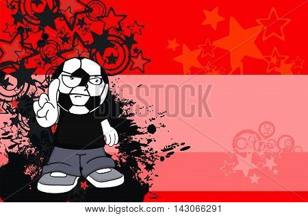 angry kid soccer head cartoon expression in vector format very easy to edit
