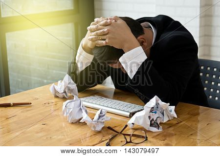 Businessman Bend Down The Head