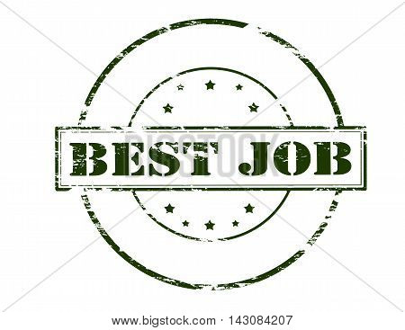 Rubber stamp with text best job inside vector illustration
