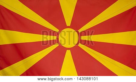 Macedonia Flag real fabric seamless close up