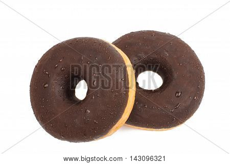 chocolate donut food on a white background
