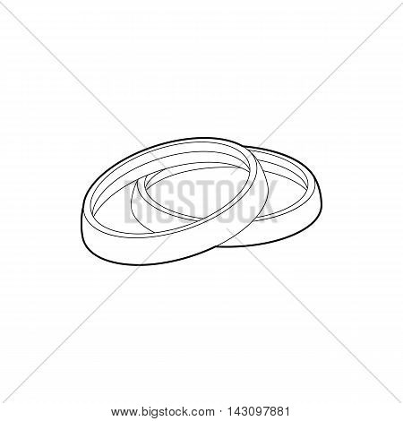 Filter for camera icon in outline style isolated on white background. Shooting symbol