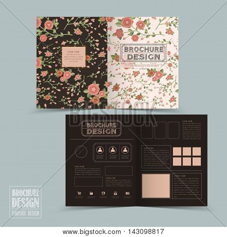 Graceful Floral Half-fold Brochure Template Design