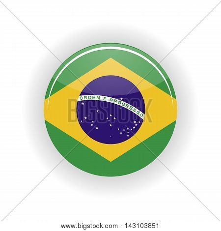 Brazil icon circle isolated on white background. Brazilia icon vector illustration