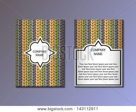 Flyer Template With Knitten Pattern.