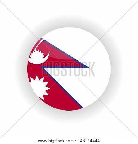 Nepal icon circle isolated on white background. Katmandu icon vector illustration