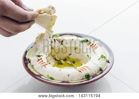 middle eastern hummus houmous chickpea dip meze mezze starter snack food set