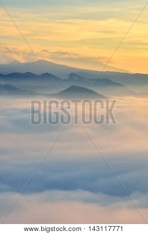 Valmarecchia At Sunset, Italy