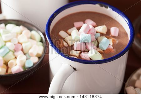 hot chocolate with mini marshmallows cinnamon winter drink