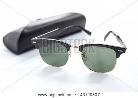 Black Eye Glasses Isolated on White blackgroud