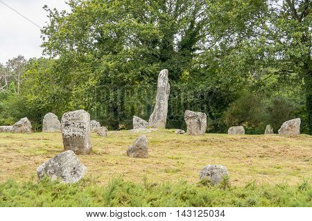 scenery around the Carnac stones a megalithic site in Brittany France