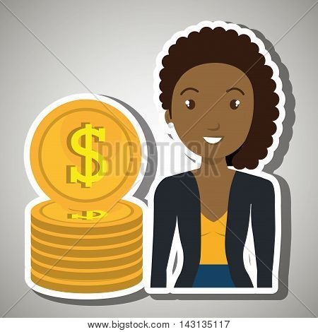 woman currency money dollar vector illustration graphic