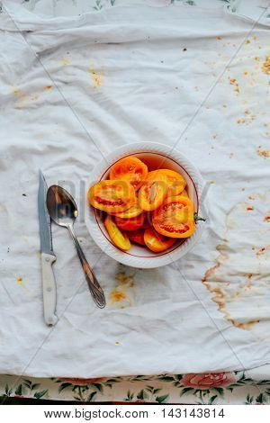 Tomato On Wooden Table. Freshly Picked Red Tomatoes. Variation O