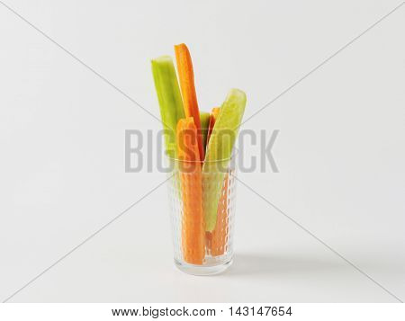 Crudities - fresh cucumber and carrot sticks