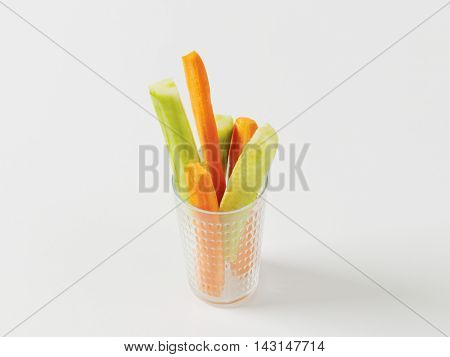 Crudities - fresh cucumber and carrot sticks