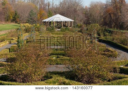 Deep Cut Gardens Middletown NJ USA -- Nov 25 2015. County park gardens in Autumn as the leaves change color.