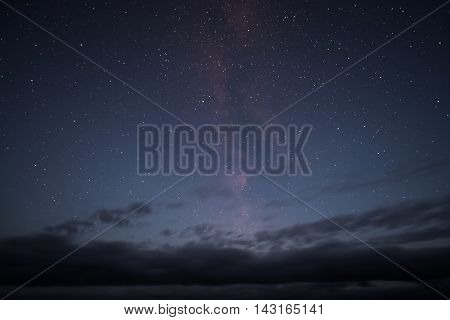 The milky way galaxy with clouds streaking