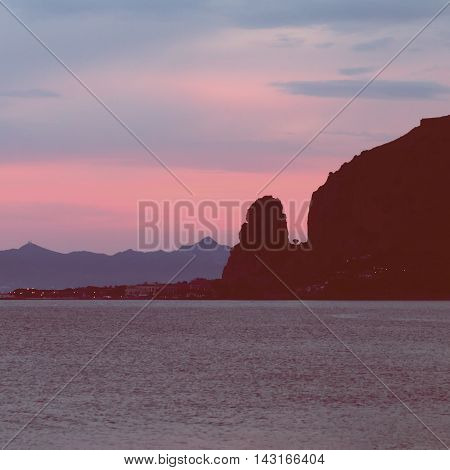 Landscape sea and mountan Terracina Lazio Italy