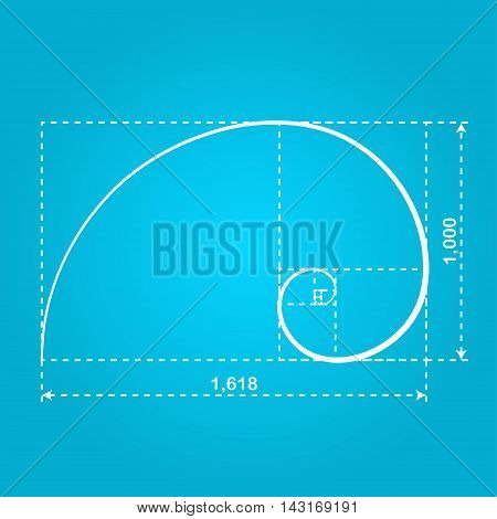 Golden section figure 2d illustration of ideal proportion vector eps 8