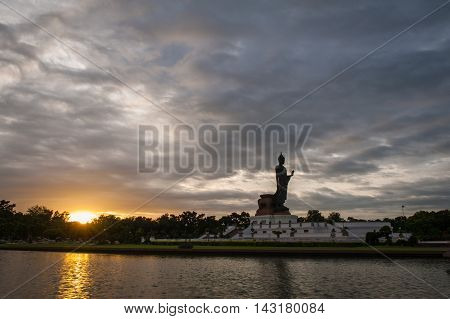 Walking Buddha Statue At Buddhamonthon (phutthamonthon), Buddhist Park In Nakhon Pathom, Thailand, I