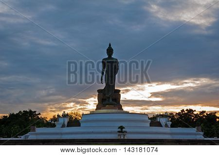Walking Buddha Statue At Buddhamonthon (phutthamonthon), Buddhist Park In Nakhon Pathom, Thailand, I