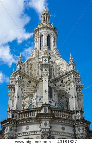 The royal Chateau de Chambord at Chambord Loir-et-Cher France