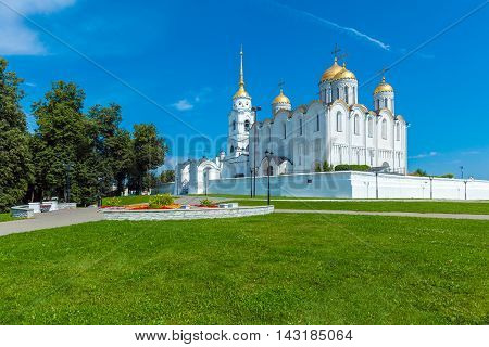 White stone Dormition Cathedral (1160) in Vladimir