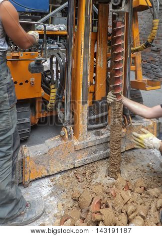 self-propelled drilling for geological surveys the land