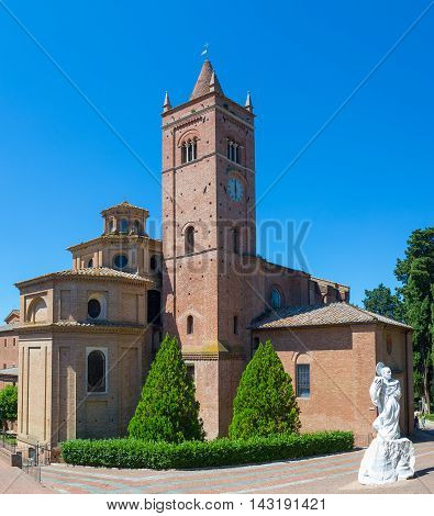 The Abbey of Monte Oliveto Maggiore a Benedictine monasetery located in Tuscany Italy.