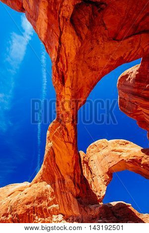 Double Arch In Arches National Park, Utah, Usa