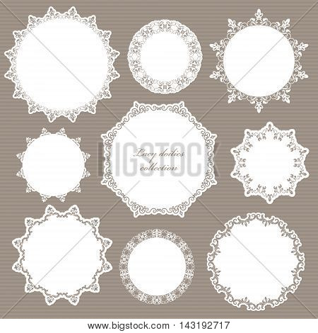 Decorative elements set for wedding baby shower scrapbook design.
