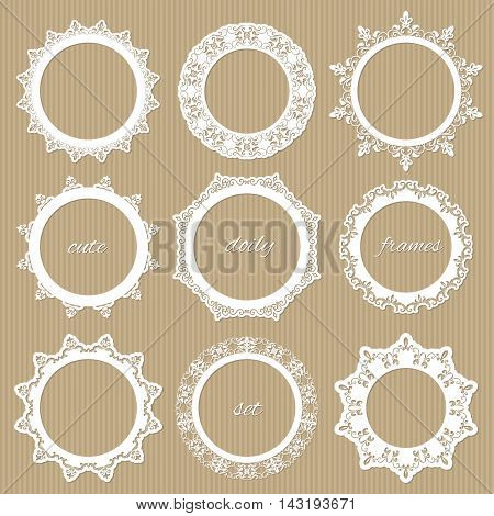 Decorative elements set for wedding baby shower scrapbook design.