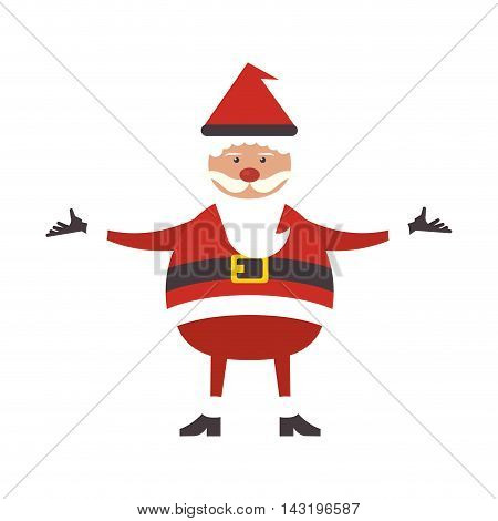 santa cartoon merry chistmas celebration icon. Flat and Isolated illustration. Vector illustration