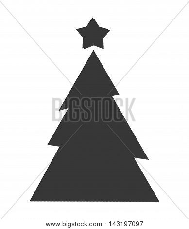 pine tree merry chistmas celebration icon. Flat and Isolated illustration. Vector illustration