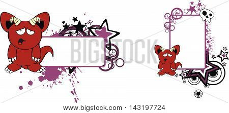 funny demon cartoon copyspace set in vector format very easy to edit
