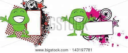 green monster cartoon copyspace set in vector format very easy to edit