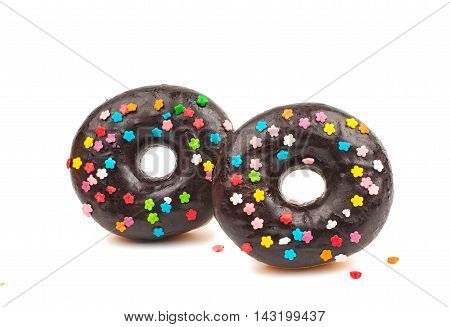chocolate donut dessert on a white background