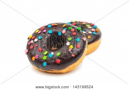 chocolate donut dessert on a white background