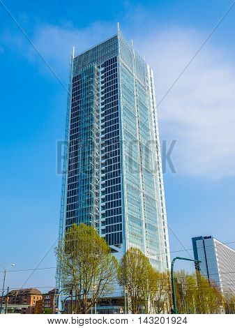 Intesa San Paolo Skyscraper In Turin (hdr)