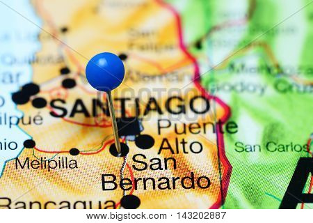 San Bernardo pinned on a map of Chile