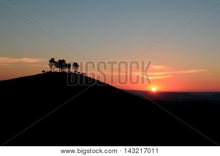 Sunrise over Colmer's Hill in Devon England