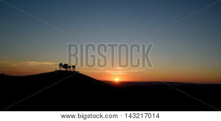 Sunrise over Colmer's Hill in Devon England