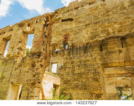 The Ruins Of An Ancient House In Odessa, Ukraine. Historic Building Destroyed By Vandals Of The Prol